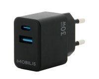 Mobilis 001362 cargador de dispositivo móvil Universal Negro Corriente alterna Auto