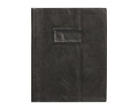 Protège-cahiers grain cuir PVC 22/100ème 17x22 cm - Noir