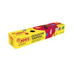 Gouache scolaire jovi a base d'eau couleur assorties 5     pots de 35 ml + pinceau
