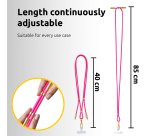 Intenso USB-C Charging Lanyard – Phone Necklace Cable, 60W Fast Charging, Adjustable Length, 1.65 m Nylon, USB-C to USB-C, neon pink