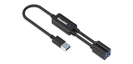 Hamlet XHUB-02UA-5GY hub di interfaccia USB 3.2 Gen 1 (3.1 Gen 1) Type-A 5000 Mbit/s Nero