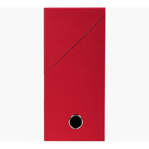 Boîte de transfert, carton rigide recouvert de papier toilé, dos 12 cm, 34x25,5 cm, Rouge