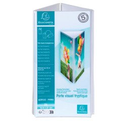 Porte-visuel exacompta triptyque acrylique dl        vertical coloris cristal