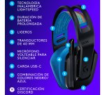 Logitech G Auriculares inalámbricos con micrófono Logitech G535 LIGHTSPEED para gaming - Auriculares supraaurales ligeros, micrófono volteable para silenciar, batería de 33 horas, compatibles con PS5, PS4 y PC, recargables por USB-C - negro/azul