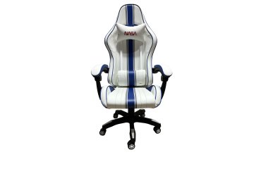NASA AT012BIS-WB silla para videojuegos Butaca para jugar Asiento acolchado Azul, Blanco