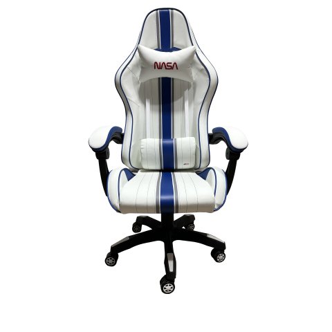 NASA AT012BIS-WB silla para videojuegos Butaca para jugar Asiento acolchado Azul, Blanco
