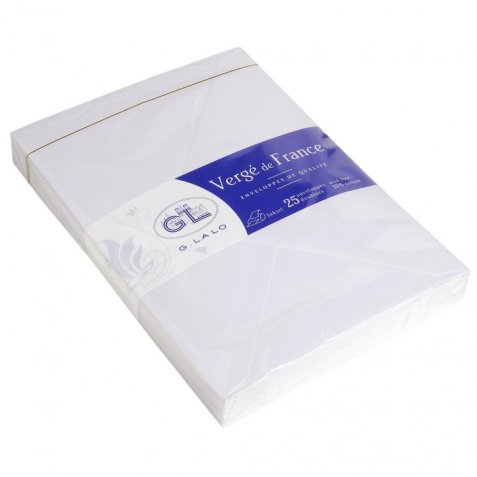 Paquet de 25 enveloppes gommées format C5 16,2X22,9cm. Coloris Blanc