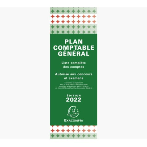 Plan comptable général accordéon 19x7,5cm - Vert