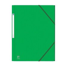 Chemise 3 rabats et élastique EUROFOLIO en carte grainée 5/10e, 450g.Pour format A4. Coloris vert