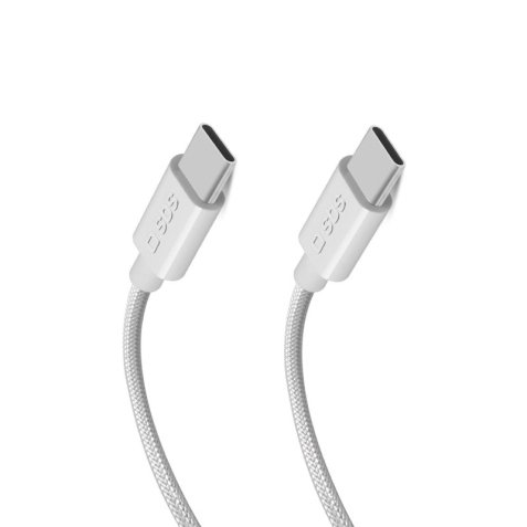 SBS Câble USB tressé USB C 3.2 (10Gb/s) , 1m50 blanc