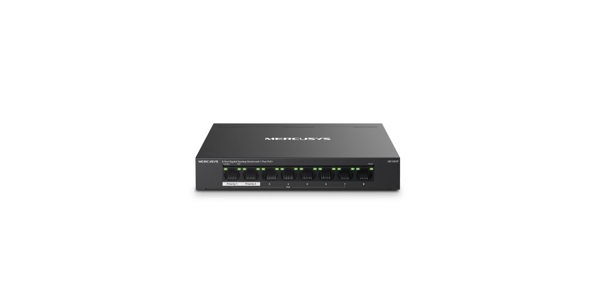 Mercusys MS108GP commutateur réseau Géré Gigabit Ethernet (10/100/1000) Connexion Ethernet, supportant l'alimentation via ce port (PoE) Noir