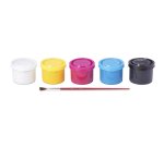 Gouache scolaire jovi a base d'eau couleur assorties 5     pots de 35 ml + pinceau