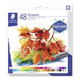 Crayons cire staedtler  2420 edition design journey pastel a l huile coloris assortis    etui de 48
