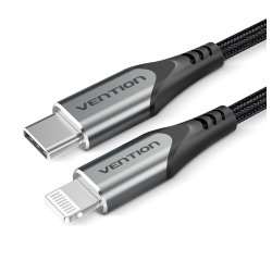 Vention Cable USB 2.0 Tipo-C Lightning TACHF/ USB Tipo-C Macho - Lightning Macho/ 1m/ Gris