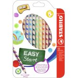 Crayon couleur stabilo easycolors gaucher corps      triangulaire mine large 4,2mm etui carton 12 unites + 1