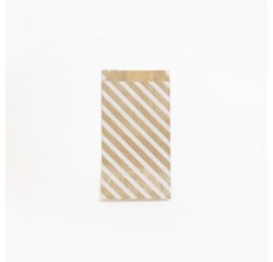 Sach. x50 poch. Kraft PF rayure blanche - Kraft