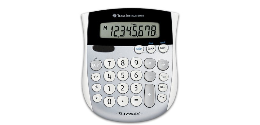 Texas Instruments TI-1795 SV calcolatrice Desktop Calcolatrice di base Nero, Argento, Bianco