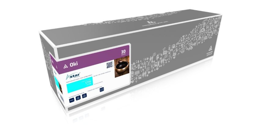 AS14110 Astar Alternative for OKI C110 Toner Cyan  44250723 2500Pages