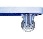 Chariot pliant viso metal polypropylene 2 roues fixes 2 pivotantes patins antiderapants plateforme 72x49cm charge 150kg