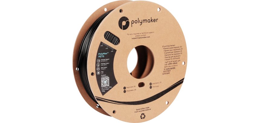 Polymaker PB02001 3D Printing Material PETg (Polyethylene Terephthalate Glycol) Black 750 g