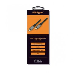MCL MC1C99A03C1052Z câble USB USB 3.2 Gen 2 (3.1 Gen 2) 2 m USB C 10 Gbit/s 100 W Gris