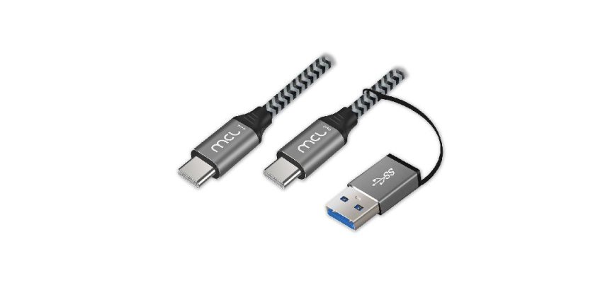 MCL MC1C99A3C105A2Z câble USB USB 3.2 Gen 2 (3.1 Gen 2) 2 m USB C USB A/USB C 10 Gbit/s 100 W Noir, Gris