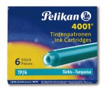 Cartouche pelikan courte standard turquoise étui 6 unités