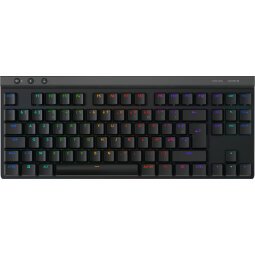 Clavier Logitech sans fil G515 LIGHTSPEED TKL profile sans pave numérique (rouge) - Noir