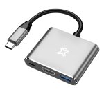 XtremeMac XWH-HUB3-13 laptop dock & poortreplicator Bedraad USB Type-C Zilver