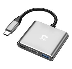 XtremeMac XWH-HUB3-13 docking station Wired USB Type-C Silver