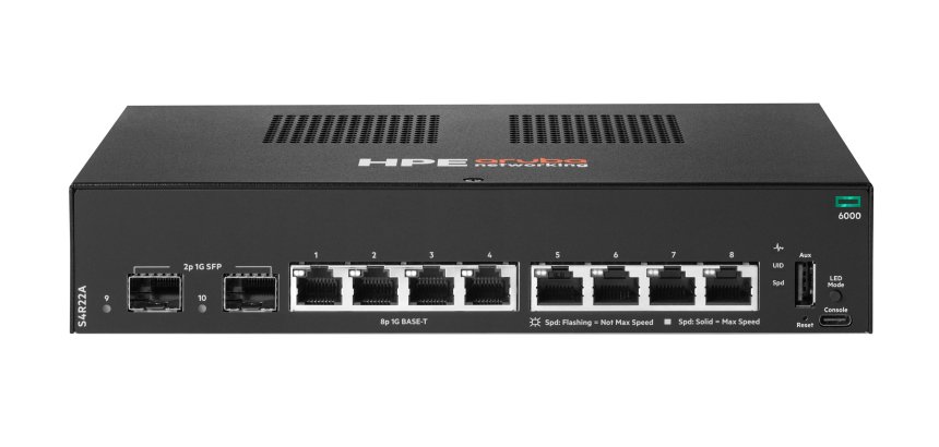 HPE Aruba Networking CX 6000 8p 10M/100M/1G 2p SFP 1G Switch