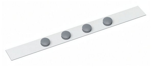Bande metallique maul standard longueur 1m avec 4   aimants coloris blanc