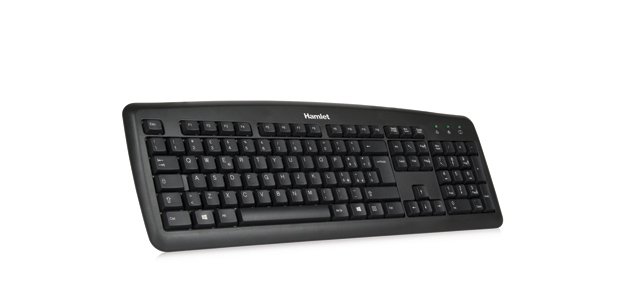 Hamlet Tastiera usb professionale con layout Inglese Internazionale Euro colore nero
