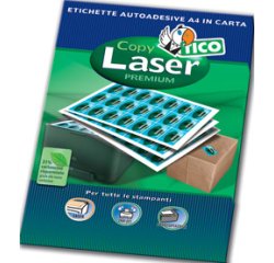 Etichette adesive LP4W - in carta - permanenti - 105 x 37 mm - 16 et/fg - 100 fogli - bianco - Tico