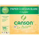 Pochette de 10 feuilles de papier dessin blanc A3 Canson à grain180 g