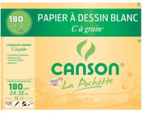 Pochette de 10 feuilles de papier dessin blanc A3 Canson à grain180 g