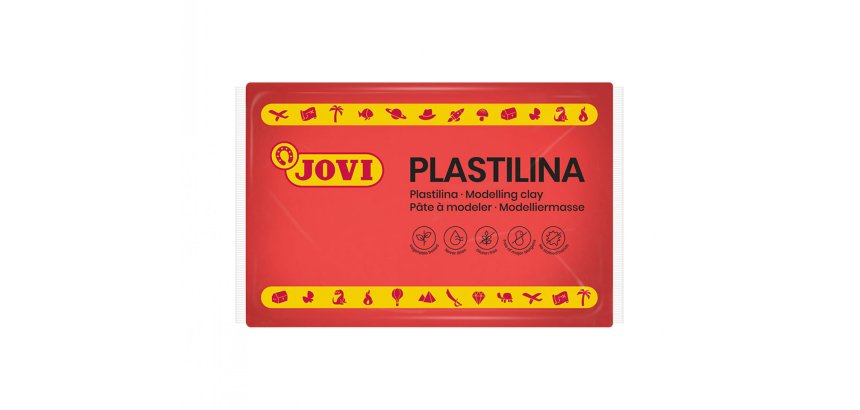 Pâte à modeler jovi plastilina végétale coloris rouge 350g