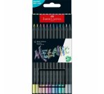 FABER-CASTELL Crayon de couleur Black Edition, étui de 12
