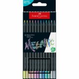 FABER-CASTELL Crayon de couleur Black Edition, étui de 12