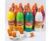 Gouache liquide cleopatre nefertari 1l + palette + 8    pinceaux pochoirs assortiment de 12 unites