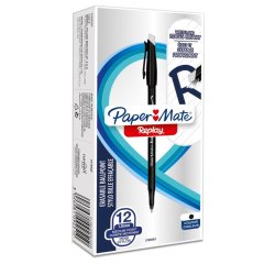 Papermate Replay Black Stick ballpoint pen Medium 12 pc(s)