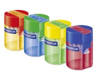 Taille crayon staedtler noris metal 2 trous avec reservoir  coloris aleatoire