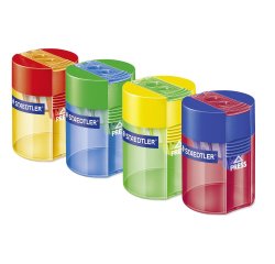 Taille crayon staedtler noris metal 2 trous avec reservoir  coloris aleatoire