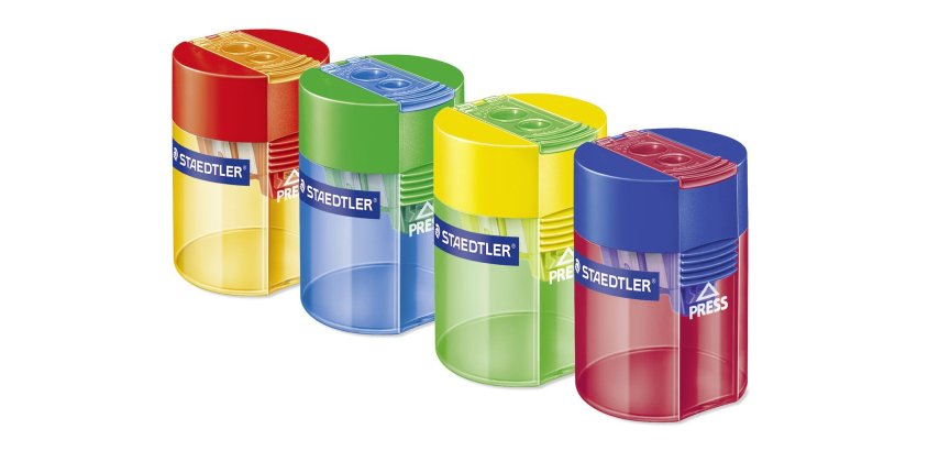 Taille-crayon staedtler noris metal 2 trous avec reservoir  coloris aleatoire