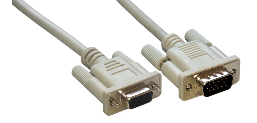 MCL Cable SVGA HD15 Male/Female 2m câble VGA VGA (D-Sub) Gris