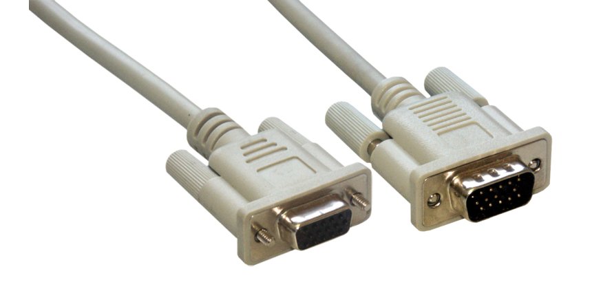 MCL Cable SVGA HD15 Male/Female 2m câble VGA VGA (D-Sub) Gris