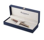 Stylo-bille waterman hemisphere metallic           retractable clip pointe       moyenne encre bleue coloris