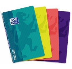 Carnet Oxford OpenFlex 9x14cm petits carreaux 5mm 96 pages agrafées couverture polypro coloris assortis