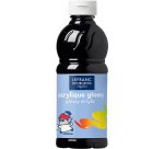 Peinture acrylique lefranc bourgeois glossy fluide brillante indélébile multi-supports noir flacon 500ml