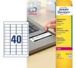 Avery L6145-20 self-adhesive label Rounded rectangle Permanent White 800 pc(s)